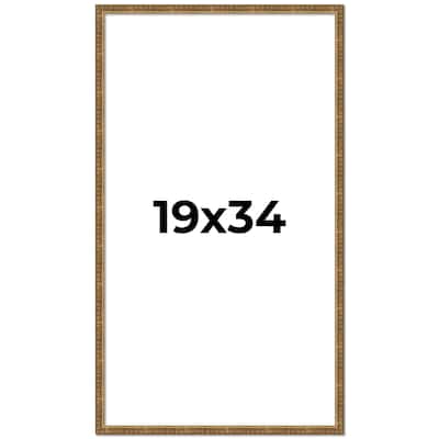 19x34 Frame Gold Solid Wood Picture Frame - Complete Modern Photo