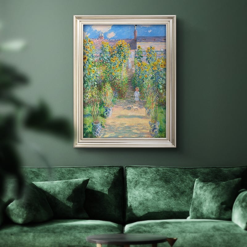 The Artist's Garden at Vetheuil  Premium Framed Canvas- Ready to Hang