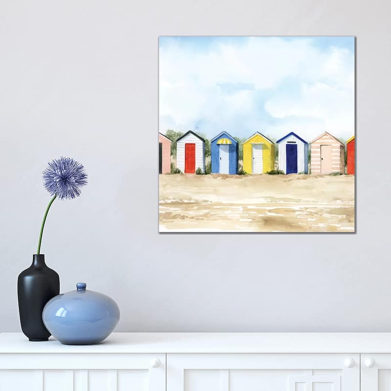 iCanvas "Beach Huts II" by Grace Popp Canvas Print - 18x18x1.5