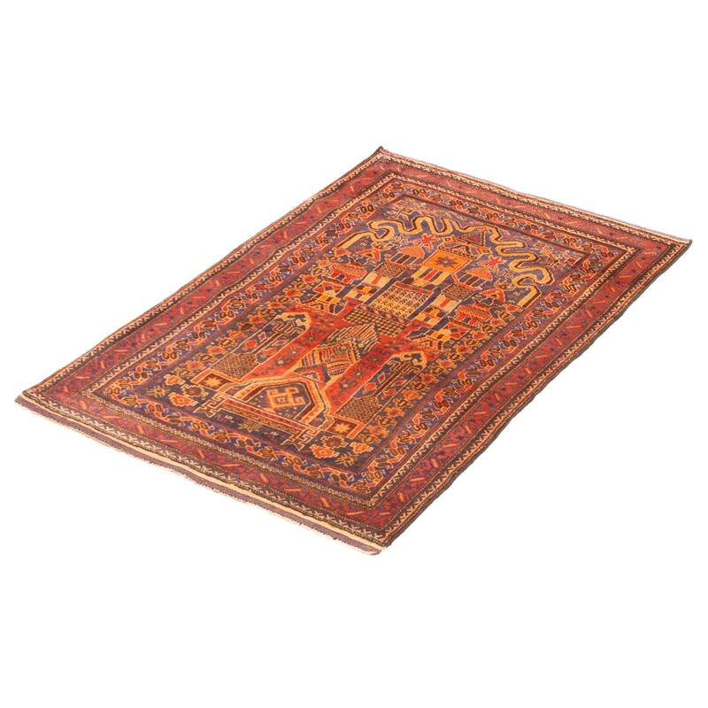 Teimani Red Rug 3'2" x 5'1" - 3'2 x 5'1