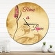 preview thumbnail 8 of 8, Designart 'Time is Love Vintage Flower' Oversized Quote Wall CLock