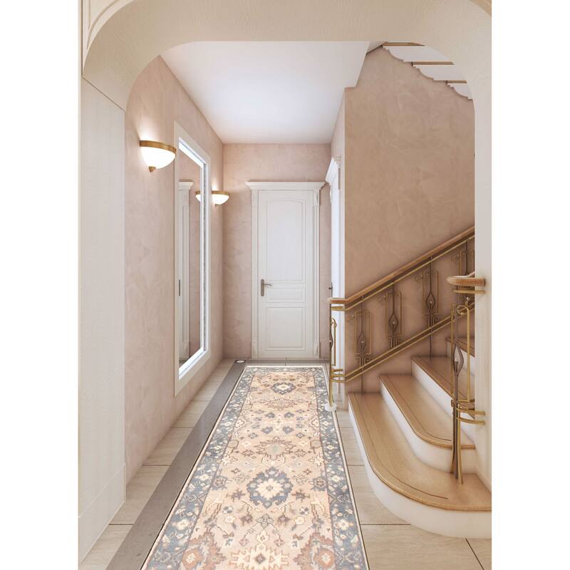 ECARPETGALLERY Hand-knotted Royal Oushak Light Khaki Wool Rug - 2'7 x 12'0