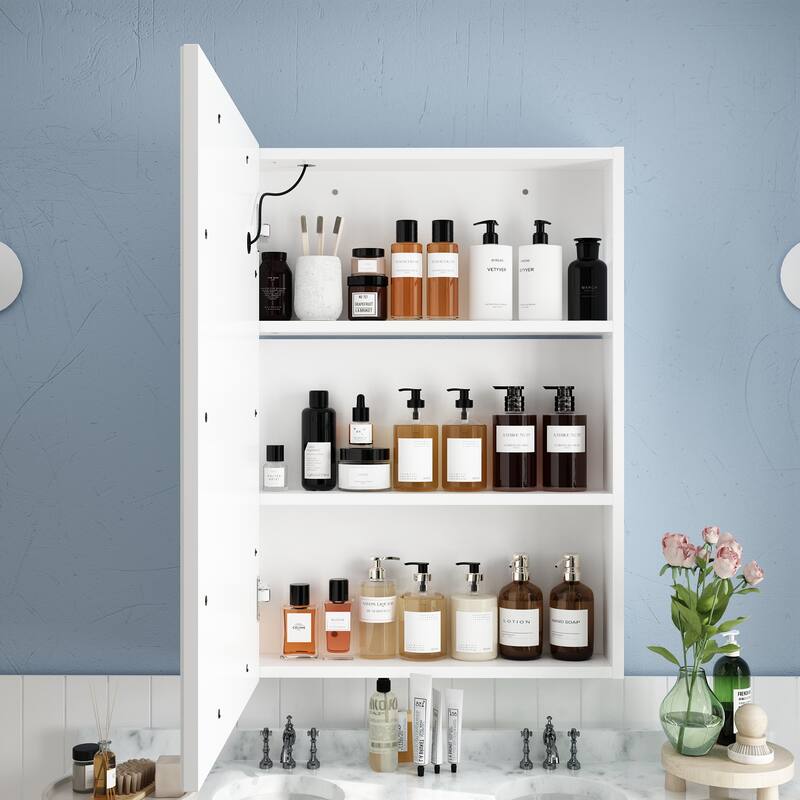 Wall LED Bathroom Cabinet with Lighting and Defogger Medicine Cabinet