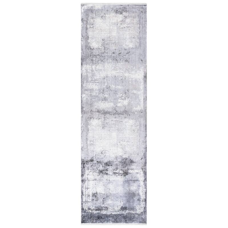 SAFAVIEH Eclipse Toontje Modern Distressed Viscose Rug - 3' x 10' Runner - Charcoal/Grey