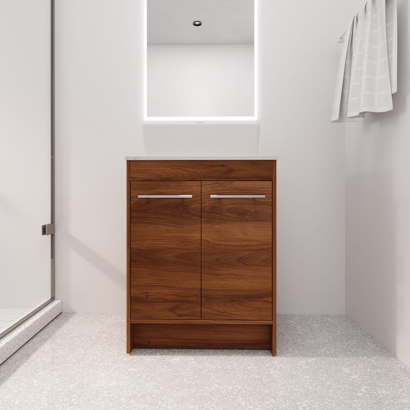BNK 24/36/48/60 Inch Bathroom Vanity with Sink, Freestanding Bathroom Vanity with Soft Close Doors and Adjustable Shelf - 24"X18" - BRE110