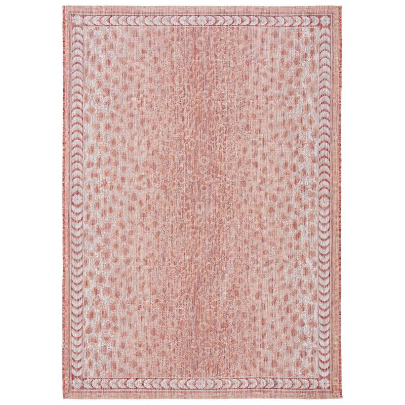 SAFAVIEH Courtyard Muire Indoor/ Outdoor Waterproof Patio Backyard Rug - 2' x 3'7" - Rust/Beige