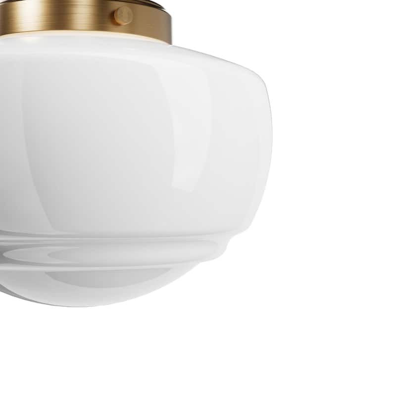 Hunter Saddle Creek 1 Light Contemporary Schoolhouse Flush Mount Ceiling Light - Bathroom, Hallway, Bedroom, Entry - Damp Rated!