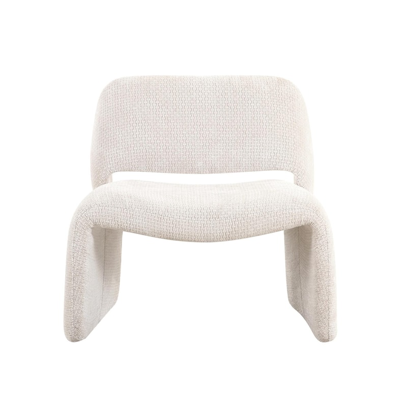 Pasargad Home Zarina Upholstered Modern Accent Chair, Ivory - W31.5"xD32.7"xH28.7"