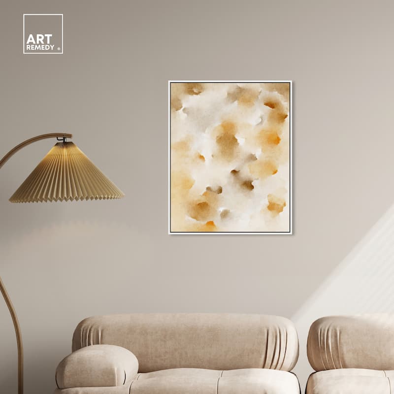 Art Remedy Pearls And Amber Framed Watercolor Boho Abstracts