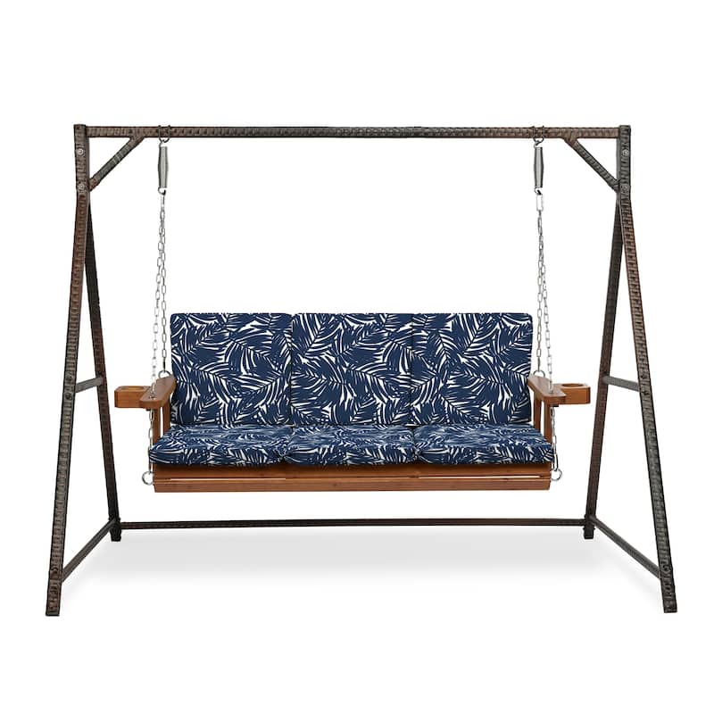 ARDEN earthFIBER Indoor / Outdoor Swing Cushion Set, 56 x 20 - Navy Blue King Palm