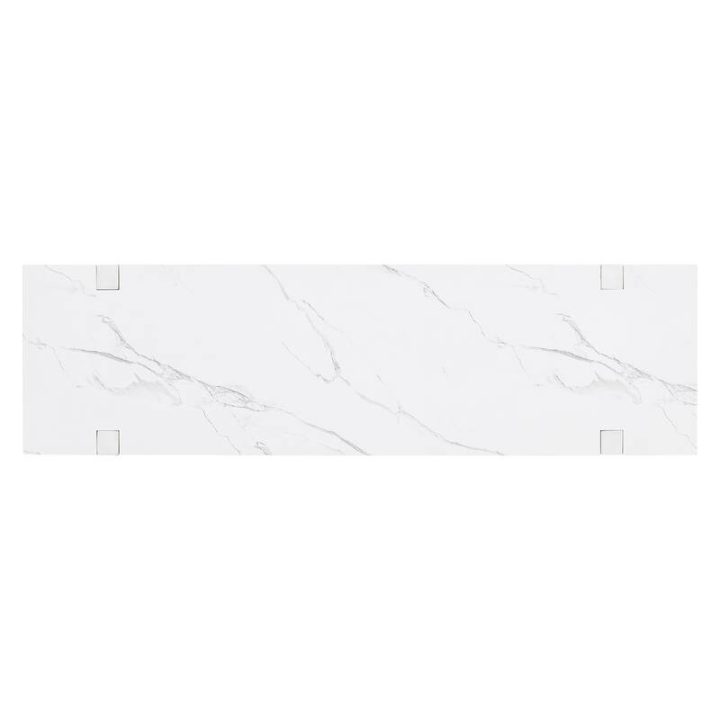 Elegant Console Table with Marble-Effect Top and Versatile Storage Solutions for Entryway and Living Room