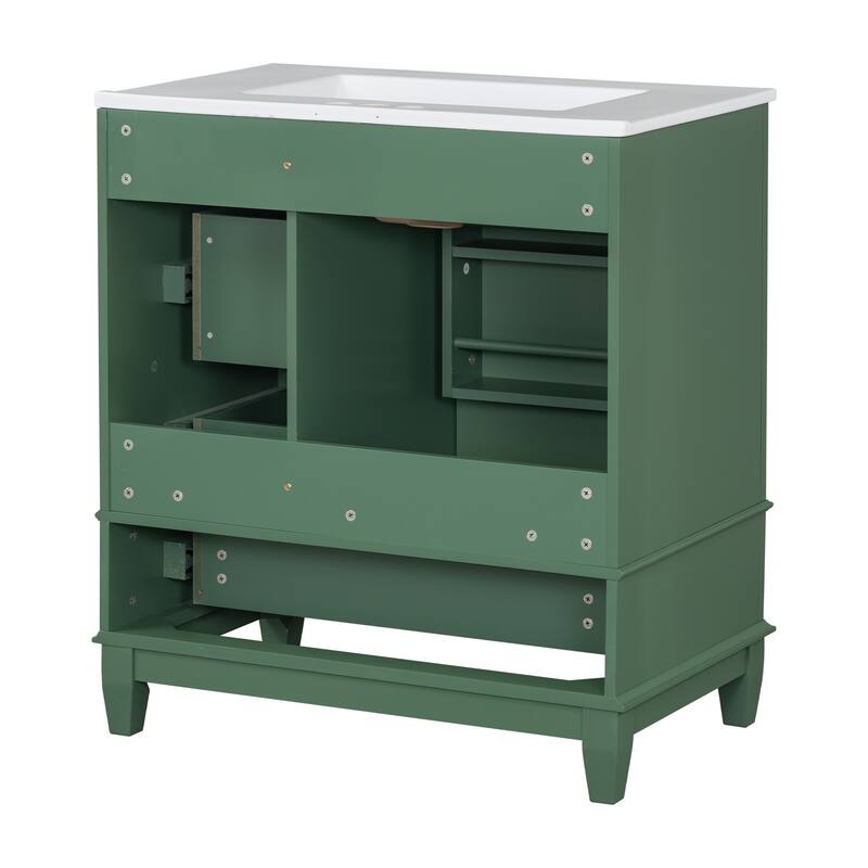 30"Freestanding Bathroom Vanity with Ceramic Sink