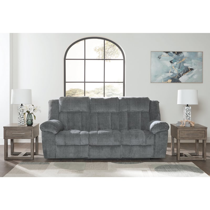 Signature Design by Ashley Tip-Off Power Reclining Sofa - 91"W x 42"D x 45"H - Gray