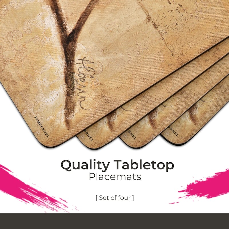 Pimpernel Set of 4 Sugar Magnolia Placemats - 15.7 inches x 11.7 each