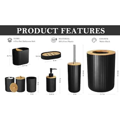 Black Bathroom Accessories Set