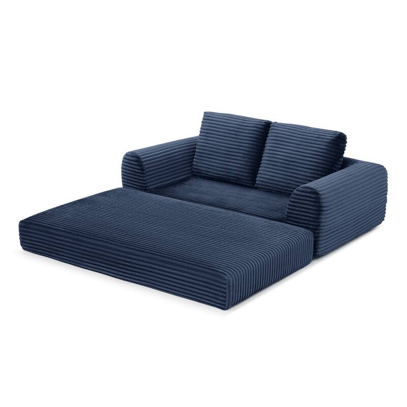 2-in-1 Folding Convertible Sofa Bed, Modern Corduroy Sleeper Couch