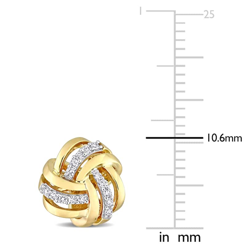 Miadora 1/6ct TW Diamond Knot Stud Earrings 14k Yellow Gold
