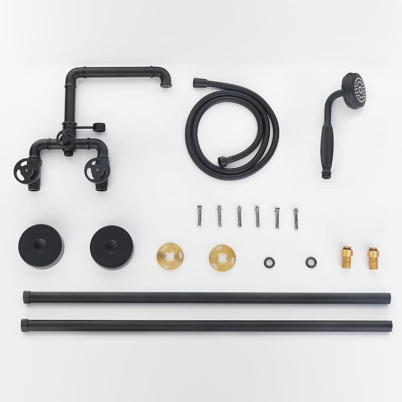 Rbrohant Industrial Style Freestanding Bathtub Faucet, High Flow Shower Floor Mounted Tub Faucets