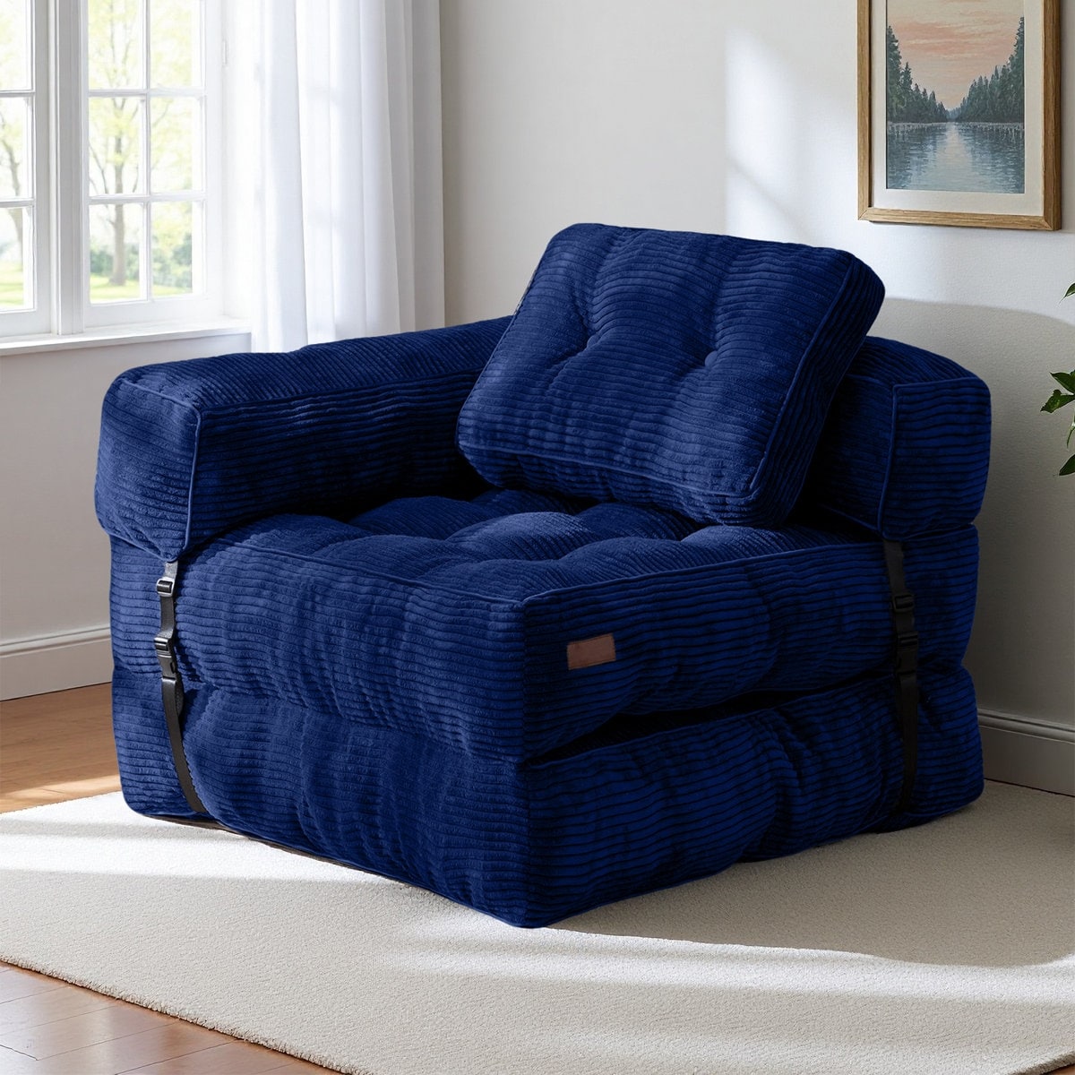 Foldable Sofa Bed,L-Shaped Floor Sofa Couch - Overstock - 42983540