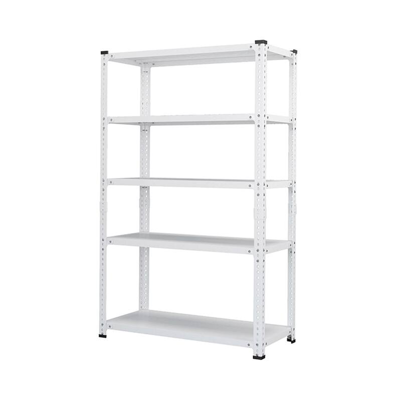 71 in. H 5-Tier Heavy-Duty Metal Kitchen Shelves with Adjustable Shelves - White