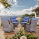 Option Brown Rattan - Blue Cushion