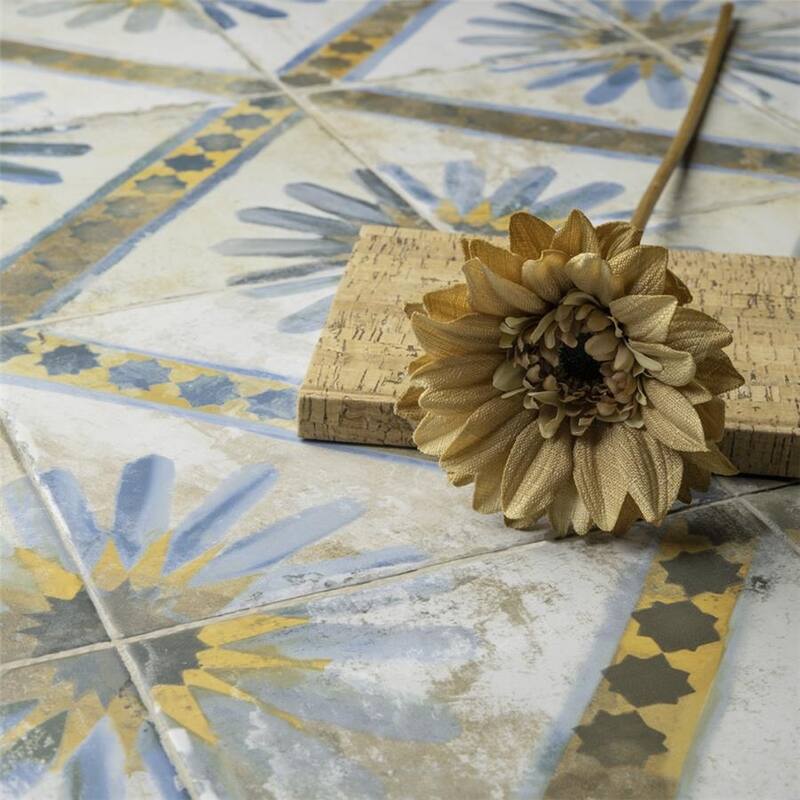 Merola Tile Kings Marrakech Blue 17-5/8" x 17-5/8" Ceramic Floor and Wall Tile