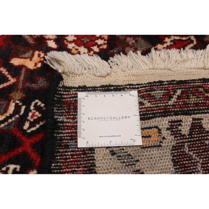 ECARPETGALLERY Hand-knotted Andelz Black, Red Wool Rug - 3'7 x 10'6