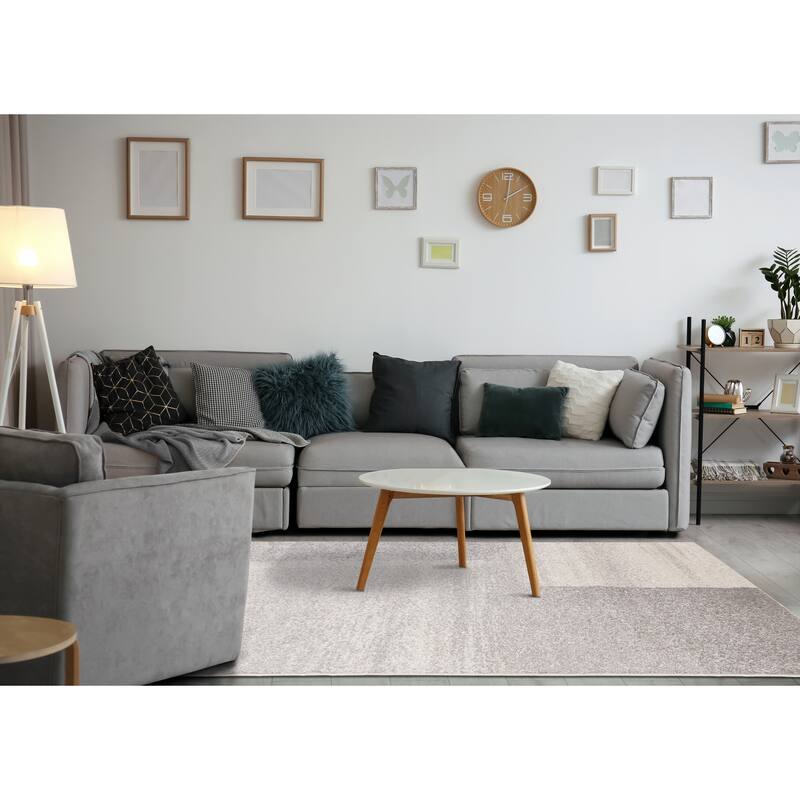 Flynn Collection - Grey Soft Blended Rectangles Rug