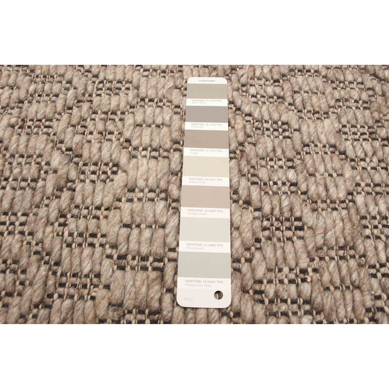 ECARPETGALLERY Braid weave Sienna Brown Wool Rug - 5'3 x 7'5