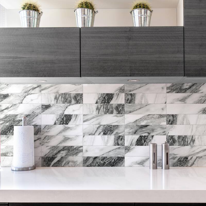 Merola Tile Touche Zebre 2-7/8" x 11-3/4" Porcelain Floor and Wall Tile