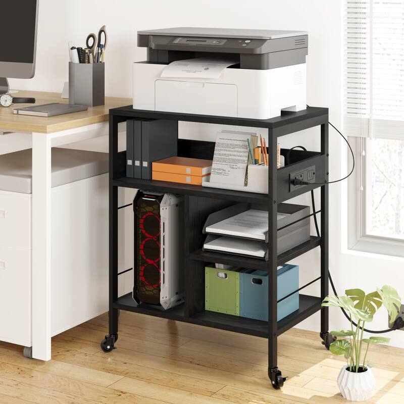 Farmhouse Movable File Cabinet Printer Stand for Home Office