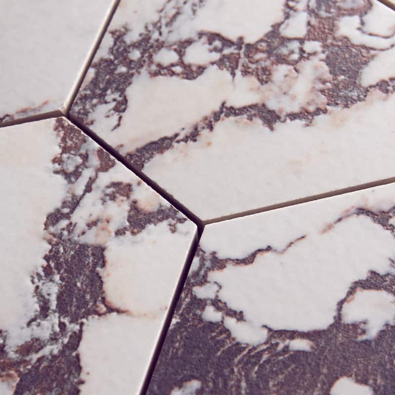 Merola Tile Touche 4" Hex Rubis 11-3/4" x 13-5/8" Porcelain Floor and Wall Tile - (1 Tile)