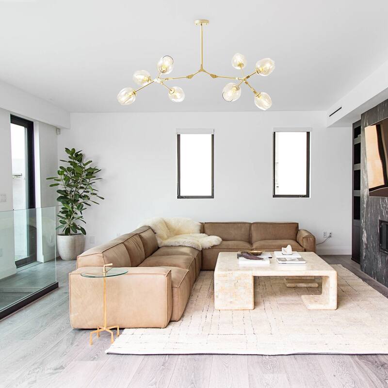 Cusp Barn Sputnik Chandeliers 8-Light Modern Mid Century Ceiling Light Adjustable Pendant Light Fixture for Hallway Foyer