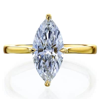 ​Kobelli 2 Carat Lab Grown Diamond Certified 14k Solid Gold Marquise Solitaire Mérida Engagement Ring (EF/VS)