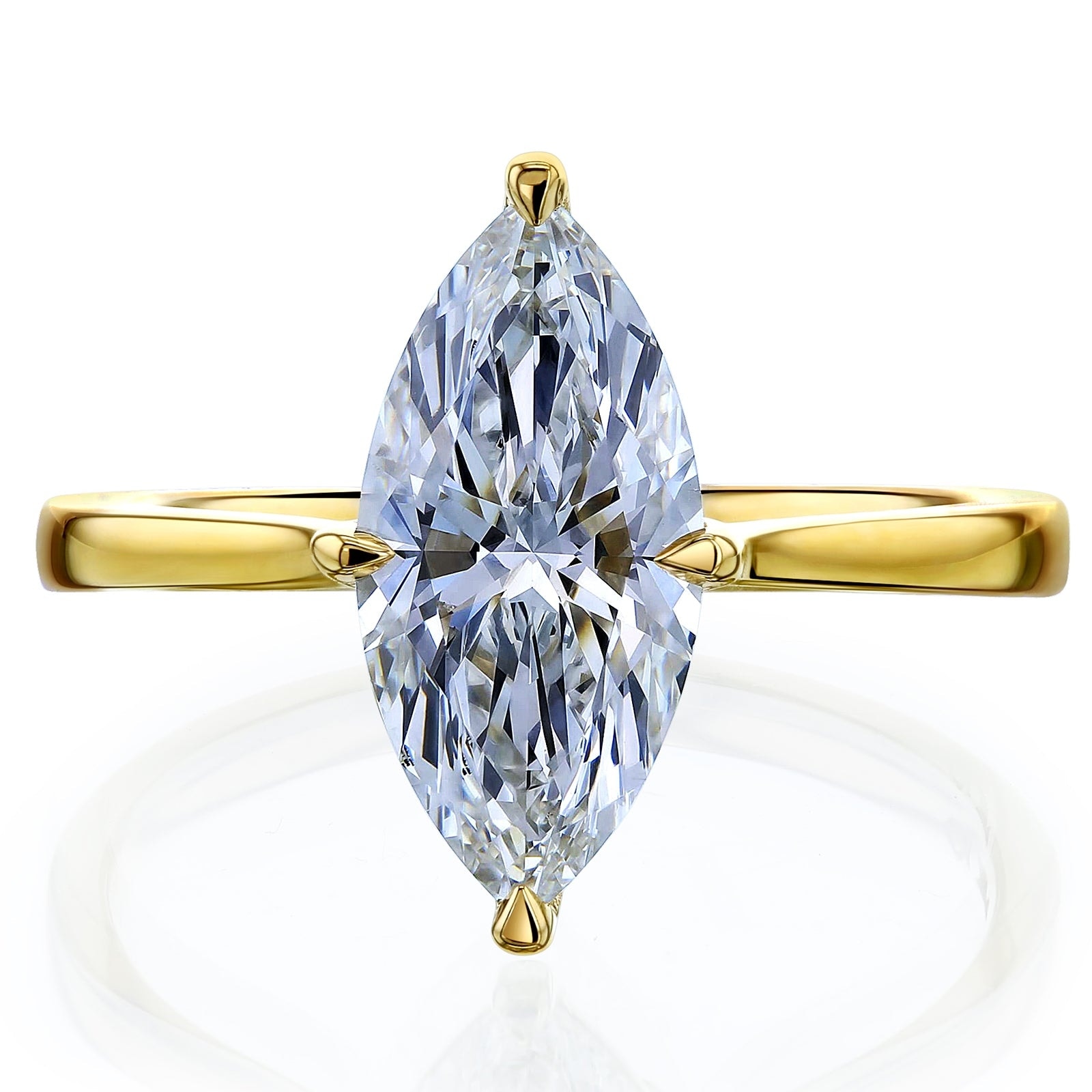 ​Kobelli 2 Carat Lab Grown Diamond Certified 14k Solid Gold Marquise Solitaire Mérida Engagement Ring (EF/VS)