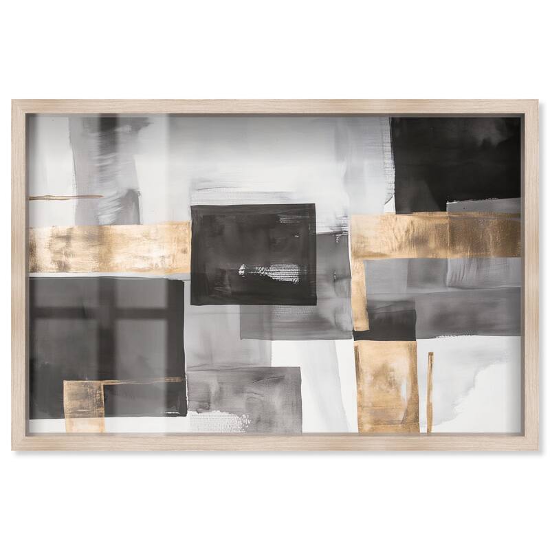 Graphite and Glimmer I Shadowbox by Art Remedy - Natural - 45" x 30"