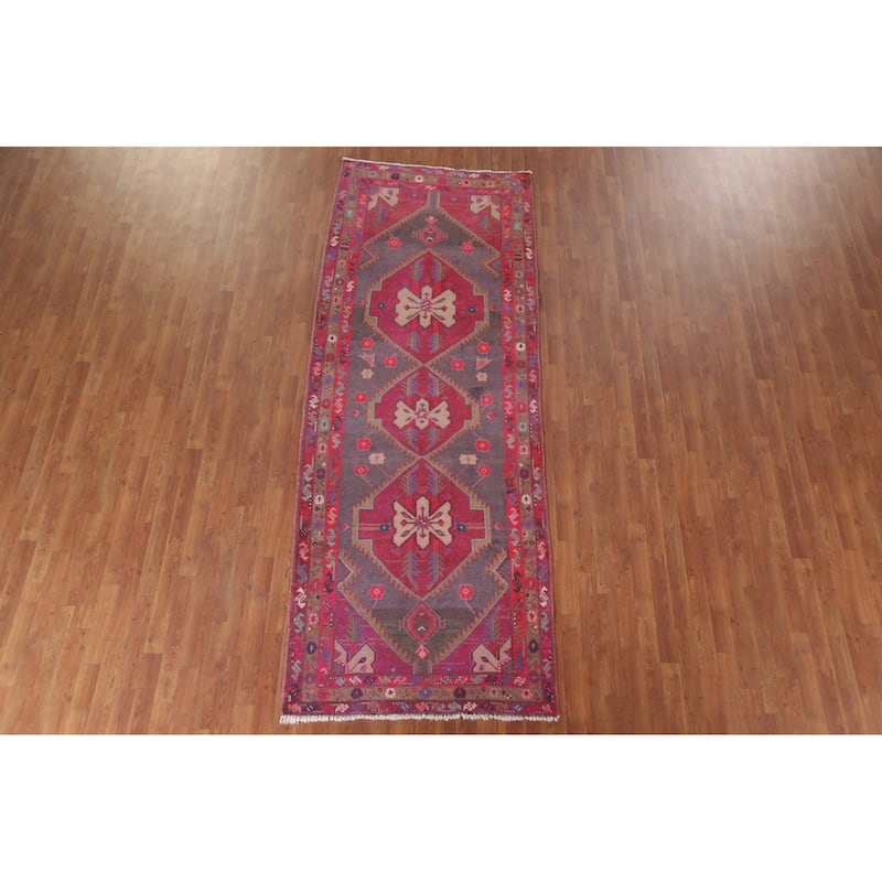 Hand Knotted Oriental 100% Wool Carpet Traditional Tribal Multi-Colored Ardebil Runner Rug - 10' 8'' X 3' 11''