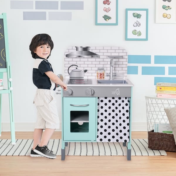 slide 2 of 10, Teamson Kids - Little Chef Philly Modern Play Kitchen - Petrol