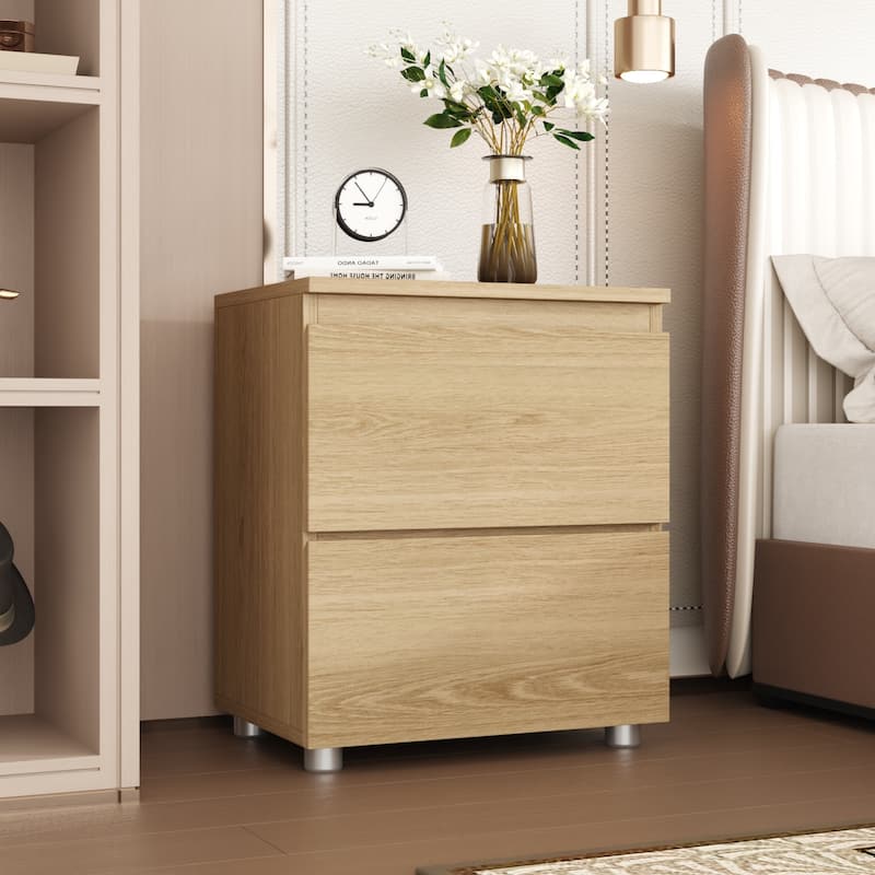 Modern 2-drawer Nightstand for Home Storage Chest End Table