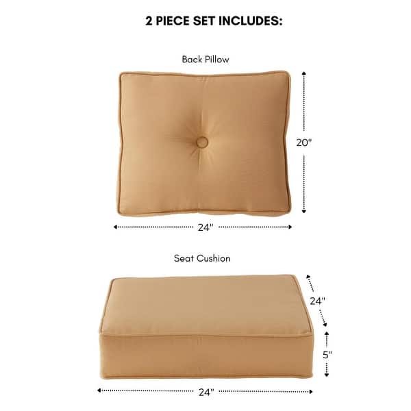 dimension image slide 8 of 12, Sunbrella 2-Piece Premium Deep Seat Outdoor Cushion Set