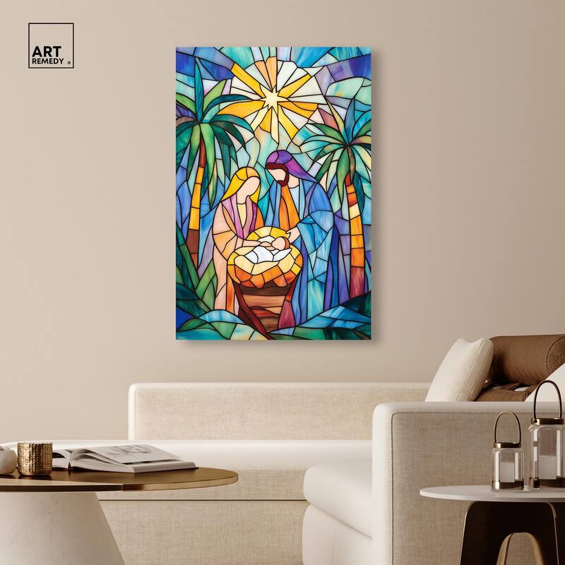 Holy Family Framed in Glass Canvas by Art Remedy, Gallery Wrapped
