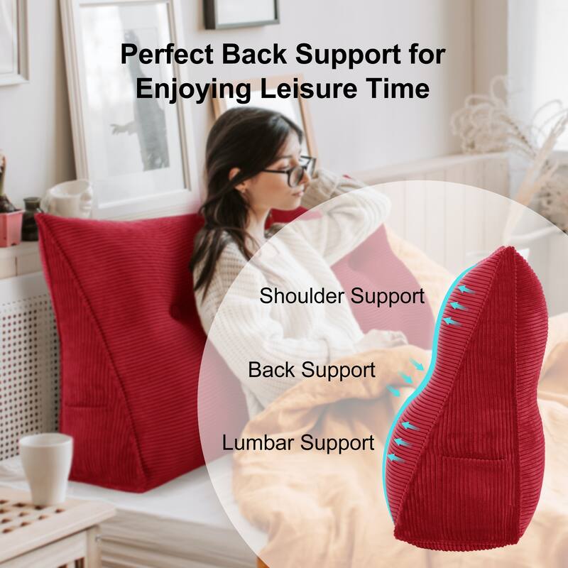 WOWMAX Large Reading Wedge Headboard Pillow for Bed Rest Back Support