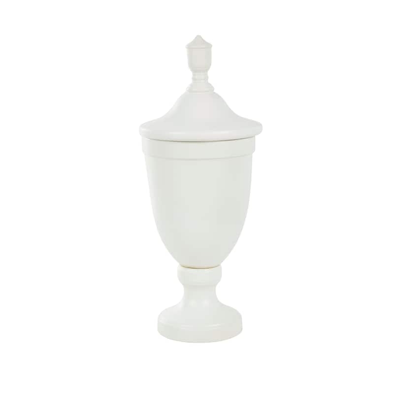 Black or White Ceramic Fluted Urn Shaped Decorative Jars with Lid