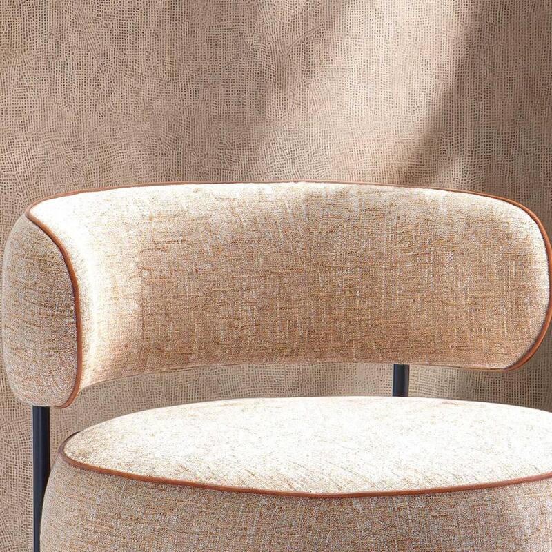 Furniture of America Ians Modern Upholstered Swivel Chair with Curved Backrest