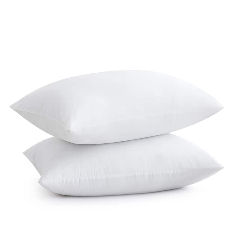 Medium-Firm Premium Soft Down Fiber Bed Pillows Set of 2 - White