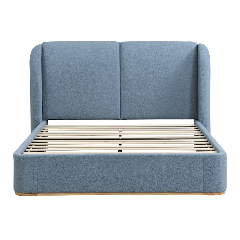 Christopher Knight Home - Valerian Boucle Upholstered Platform Bed with Double-Pillow Headboard