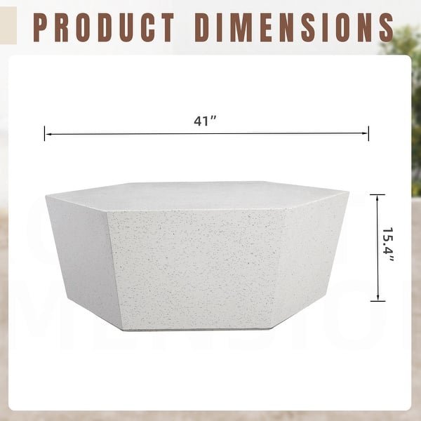 UPHA Outdoor Concrete Patio Coffee Table, Outdoor Large Side Table ...