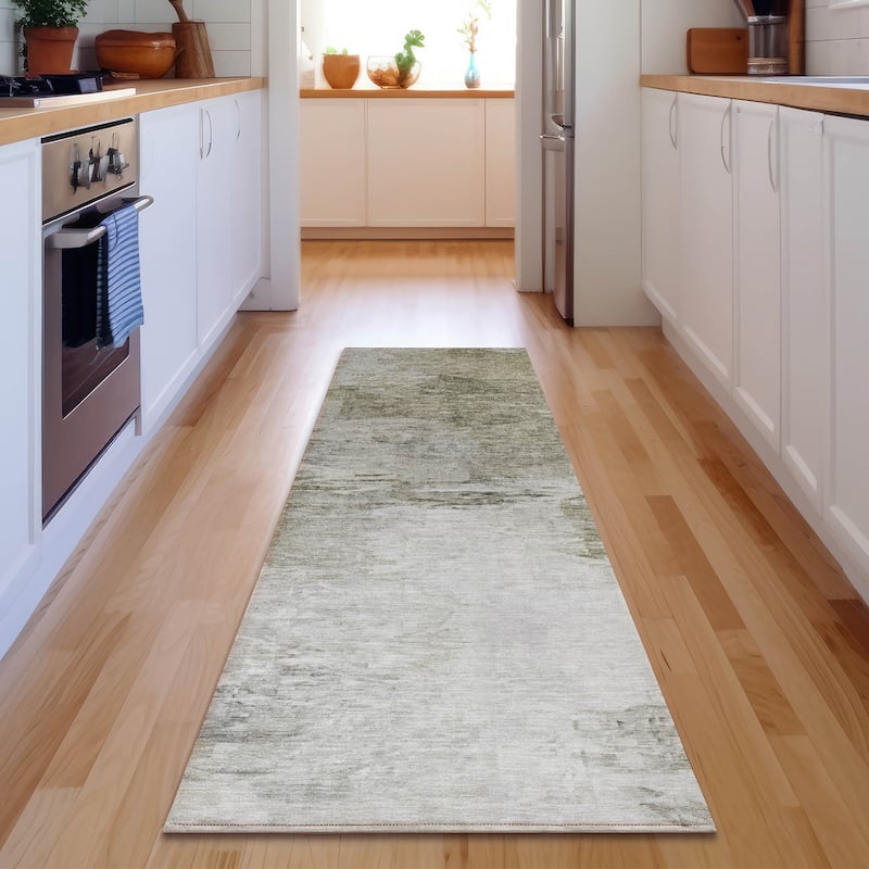 Premium Washable Super Soft Watercolor Mayfield Rug - Taupe - 2' 3" x 7' 6"