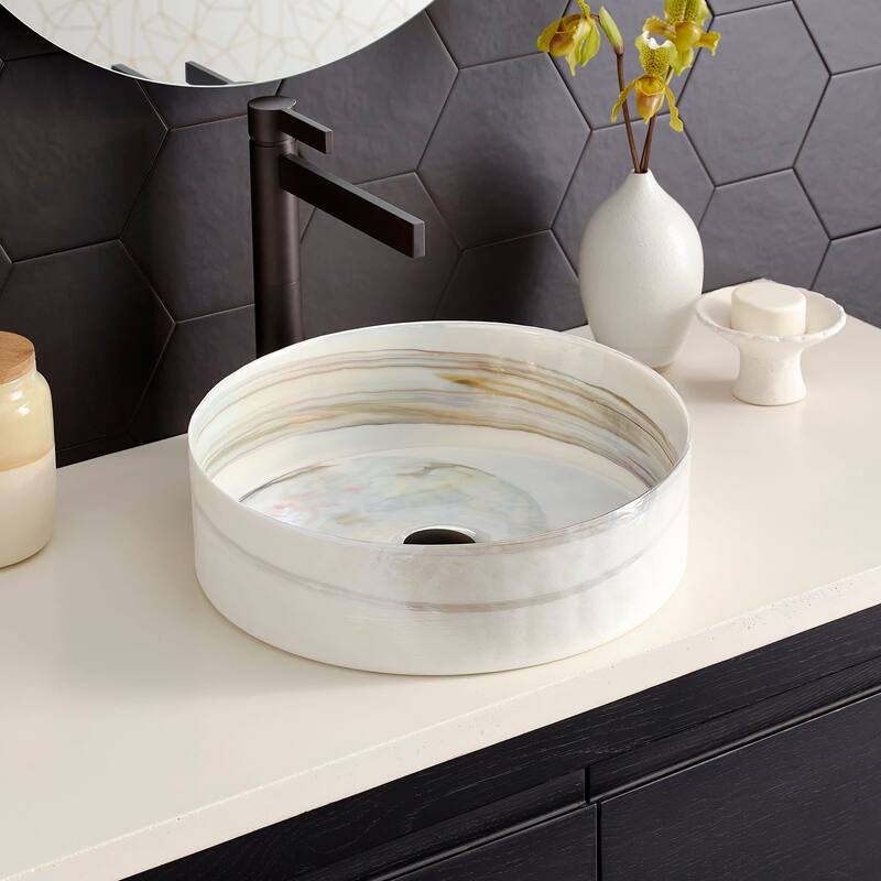 Native Trails Murano 16" Circular Glass Vessel Bathroom Sink