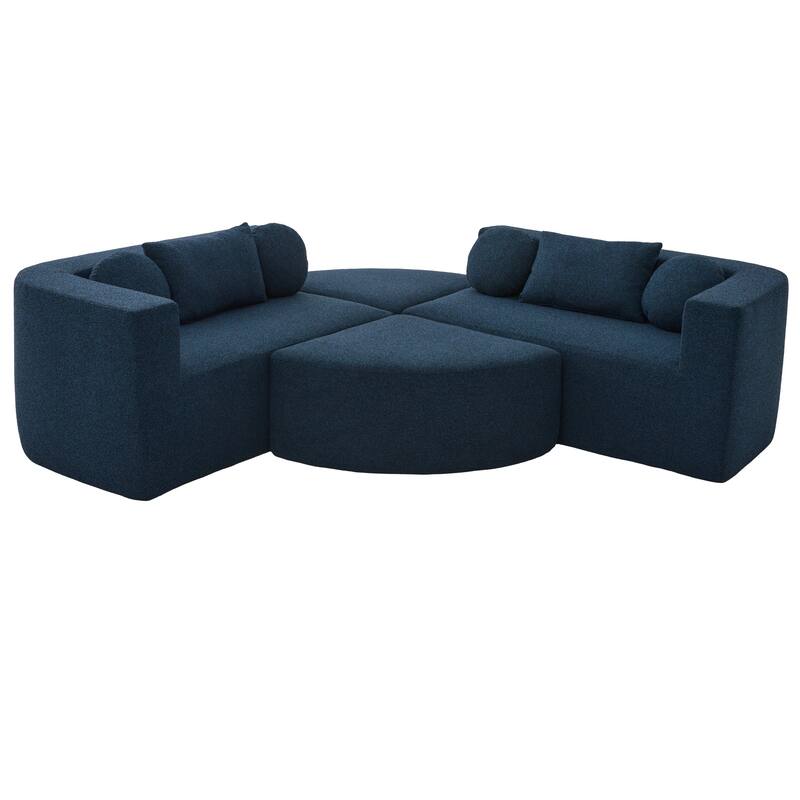 Roomfitters Modular Boneless Sectional Sofa Bed with Deep Seating and Curved Design for Living Room